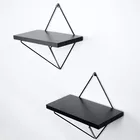 Lot de deux étagères murales noires Eropha