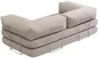 Canapé convertible 2 places Semassy, tissu chenille beige facile d’entretien