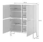 Commode haute Bemmi 100 cm noire avec pieds noirs