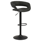 HANNAH Lot de 2 tabourets anthracite pied noir