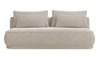 Kanapa rozkładana trzyosobowa Leanno z pojemnikiem beżowa boucle