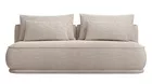 Kanapa rozkładana trzyosobowa Leanno z pojemnikiem jasnobeżowa szenil hydrofobowy