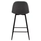 ZAKOMO Lot de deux tabourets tapissés avec galon gris sur un piètement noir de 91 cm