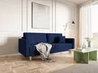 VALICO Canapé-lit trois places en velours bleu marine hydrophobe