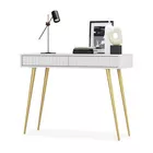 Coiffeuse Bello 104 cm blanche avec pieds dorés