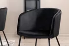 Chaise rembourrée en velours noir Ressator
