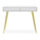 Coiffeuse Bello 104 cm blanche avec pieds dorés