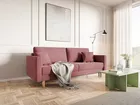 VALICO Canapé-lit trois places en velours rose hydrophobe
