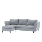 MERITH Canapé d'angle convertible avec fonction lit tissu imperméable gris clair