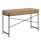 DUFFMAN Bureau industriel avec compartiment de rangement sous le plateau naturel