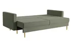 VALICO Canapé-lit trois places velours olive hydrophobe