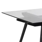 BRUNNO Table à manger 180x90 cm avec plateau en verre