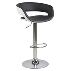 HANNAH Lot de 2 tabourets blanc / noir en similicuir