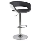 HANNAH Lot de 2 tabourets blanc / noir en similicuir