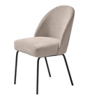 Chaise capitonnée en chenille grise Nelicials