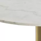 CORBINES Table basse ronde diamètre 80 cm marbre blanc sur pied laiton