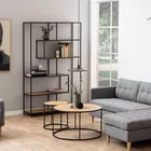 MAGERTA Table basse industrielle sur un cercle diamètre 80 cm