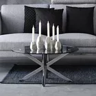 KARDEMA Table basse en verre diamètre 82 cm