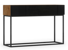 Console Mirris, 120 x 40 cm, avec deux tiroirs, chêne artisanal / noir brillant
