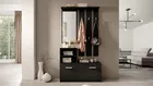 Ensemble d'entrée Yesfir avec miroir, cintres, étagères et meuble à chaussures Noir