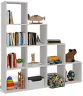 Regał schodkowy Stepi z dziesięcioma półkami 153 cm biały