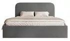 Łóżko tapicerowane 140x200 cm Sonvivo z pojemnikiem na pościel ciemnoszare boucle stelaż metalowy
