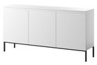 Commode à trois portes Bemmi 150 cm blanche avec pieds noirs