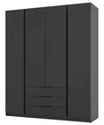 Szafa Kaja czterodrzwiowa z trzema szufladami 200 cm czarna