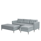 Kopia - Kopia - KOPENHAGA Canapé d'angle convertible avec pouf pieds en métal