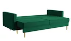 VALICO Canapé-lit trois places en velours vert hydrophobe