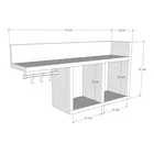 Étagère murale Paires pour cuisine avec crochets en pin