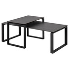 BANJOLE Ensemble de deux tables basses céramique noire