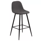 ZAKOMO Lot de deux tabourets tapissés avec galon gris sur un piètement noir de 91 cm