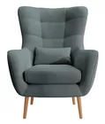 Fauteuil à oreilles gris Vence