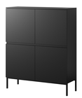 Commode haute Bemmi 100 cm noire avec pieds noirs