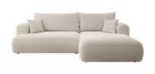 Canapé-lit d'angle Ovo en L beige avec conteneur bouclé à droite