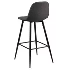 ZAKOMO Lot de deux tabourets tapissés avec galon gris sur un piètement noir de 91 cm