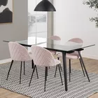 BRUNNO Table à manger 180x90 cm avec plateau en verre