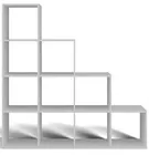 Regał schodkowy Stepi z dziesięcioma półkami 153 cm biały