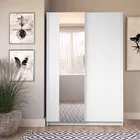 Szafa przesuwna Fiaso dwudrzwiowa z lustrem 120 cm biała