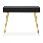 Coiffeuse Bello 104 cm noire avec pieds dorés