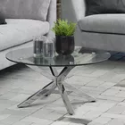 KARDEMA Table basse en verre diamètre 82 cm