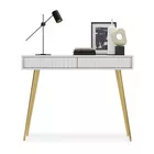 Coiffeuse Bello 104 cm blanche avec pieds dorés