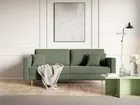 VALICO Canapé-lit trois places velours olive hydrophobe