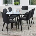 BRUNNO Table à manger 180x90 cm avec plateau en verre