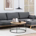 MAGERTA Table basse industrielle sur un cercle diamètre 80 cm