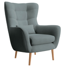 Fauteuil à oreilles gris Vence