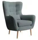 Fauteuil à oreilles gris Vence