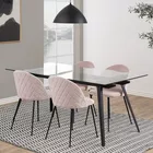 BRUNNO Table à manger 180x90 cm avec plateau en verre
