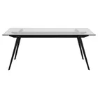 BRUNNO Table à manger 180x90 cm avec plateau en verre